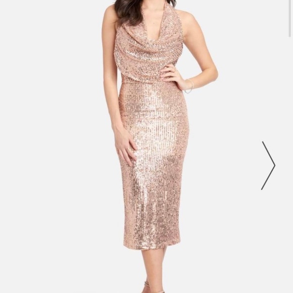 bebe rose gold dress Color Block Bandage Dress Rose Gold